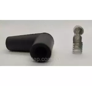 Клемма 6,3 мм + угловой резиновый изолятор для высоковольтных проводов горелок